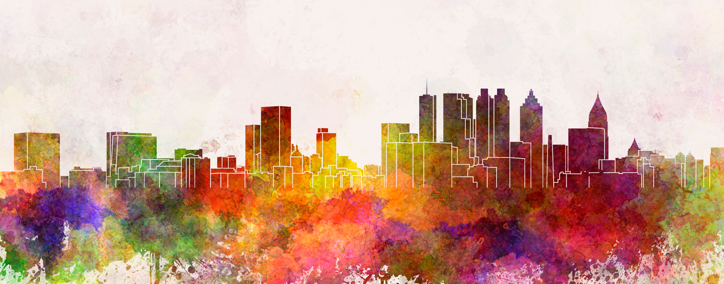 Georgia skyline painting - image for Tutoring Locations page